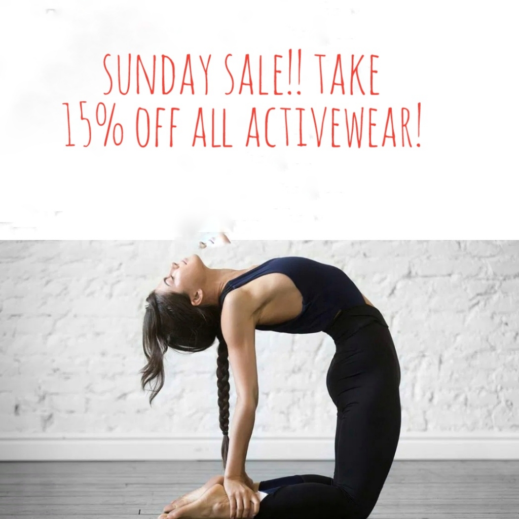 Sunday Sale 15 Off All Activewear
